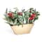 22" Christmas Wooden Pot with Mixed Eucalyptus & Berry